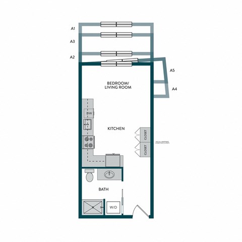 Aspire11 Apartments in Tacoma, Washington Studio F Floor Plan